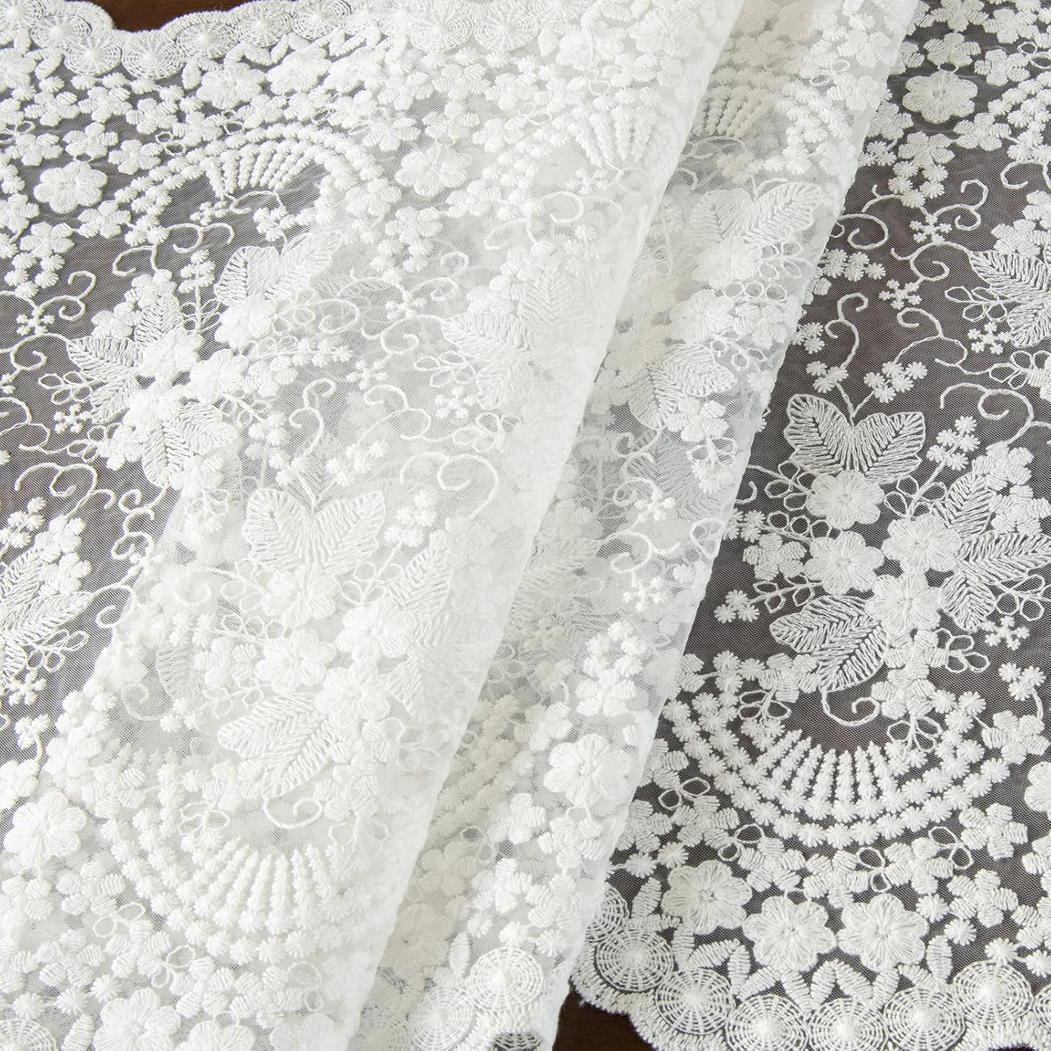 Joyfol Day White Lace Table Runner 14x36 Inch