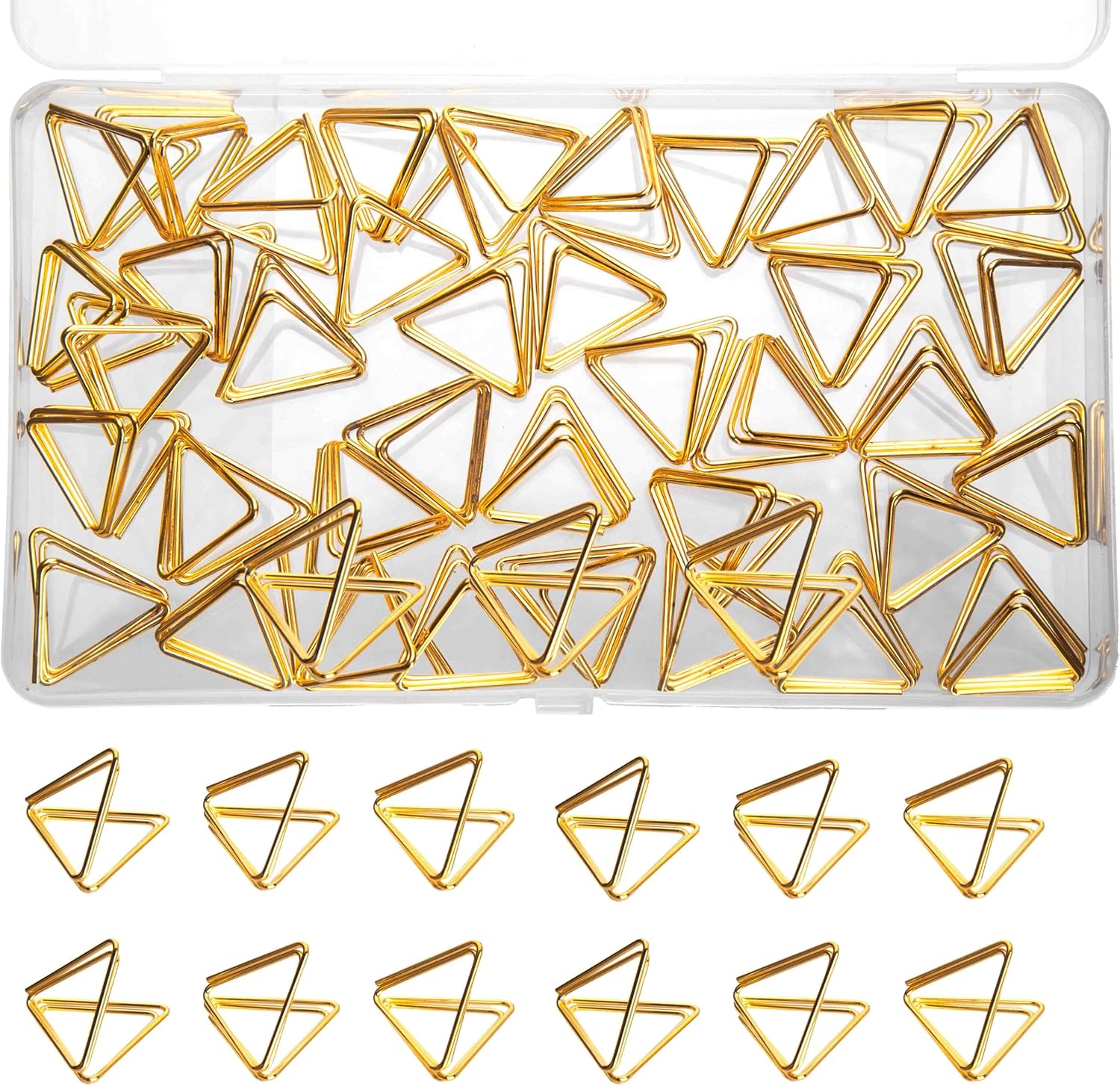 40 Pcs Gold Triangle Place Card Holders for Wedding Centerpieces