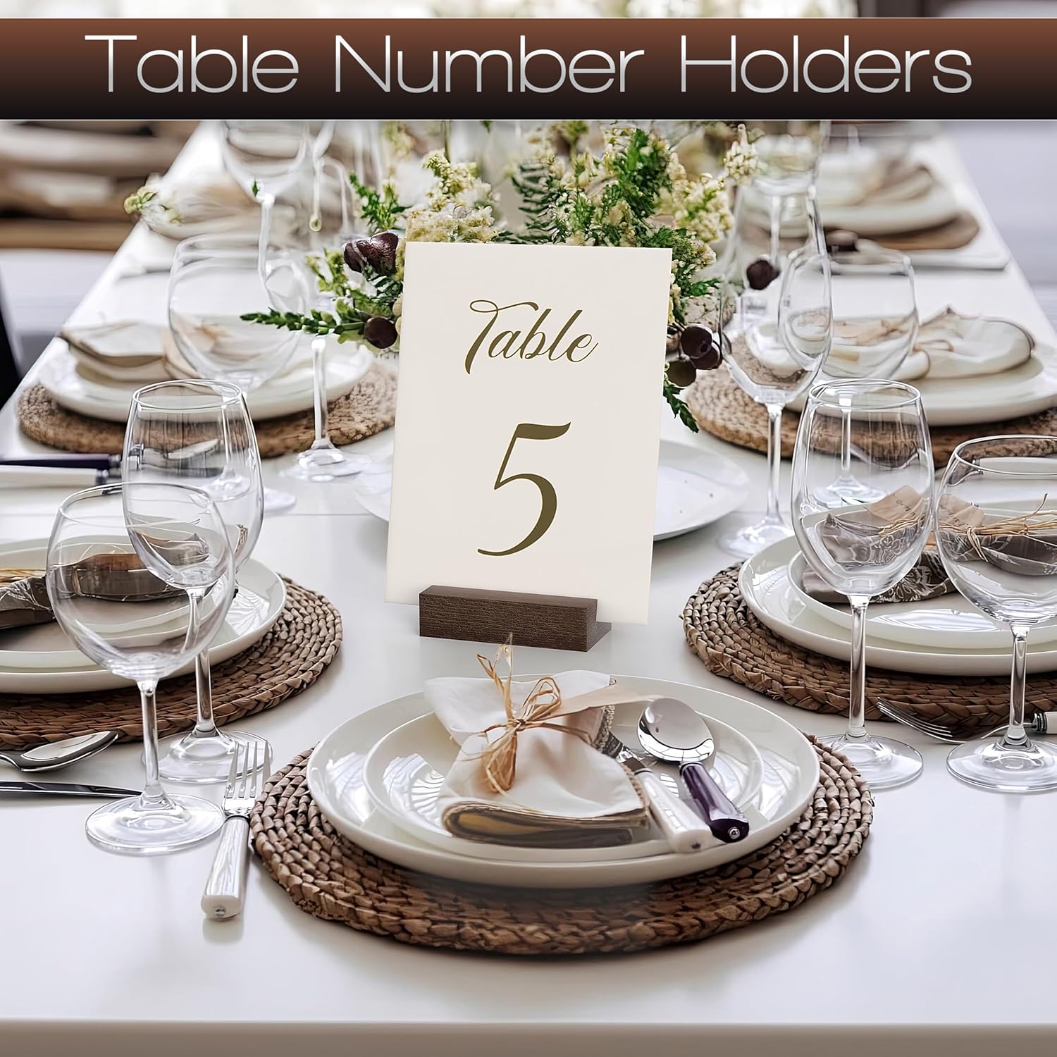 12 Pack Wood Place Card Holders Table Numbers for Events