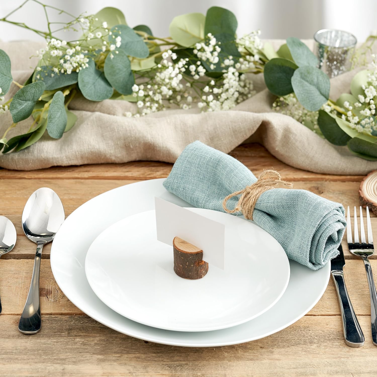 THE TWIDDLERS 50 Rustic Wood Place Card Holders