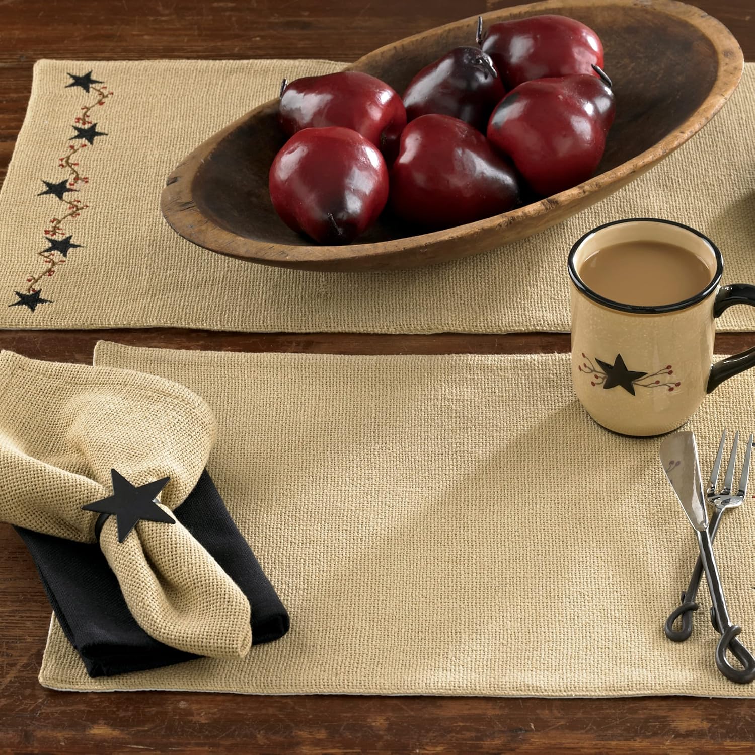 Park Designs Burlap Star Table Runner 13x54