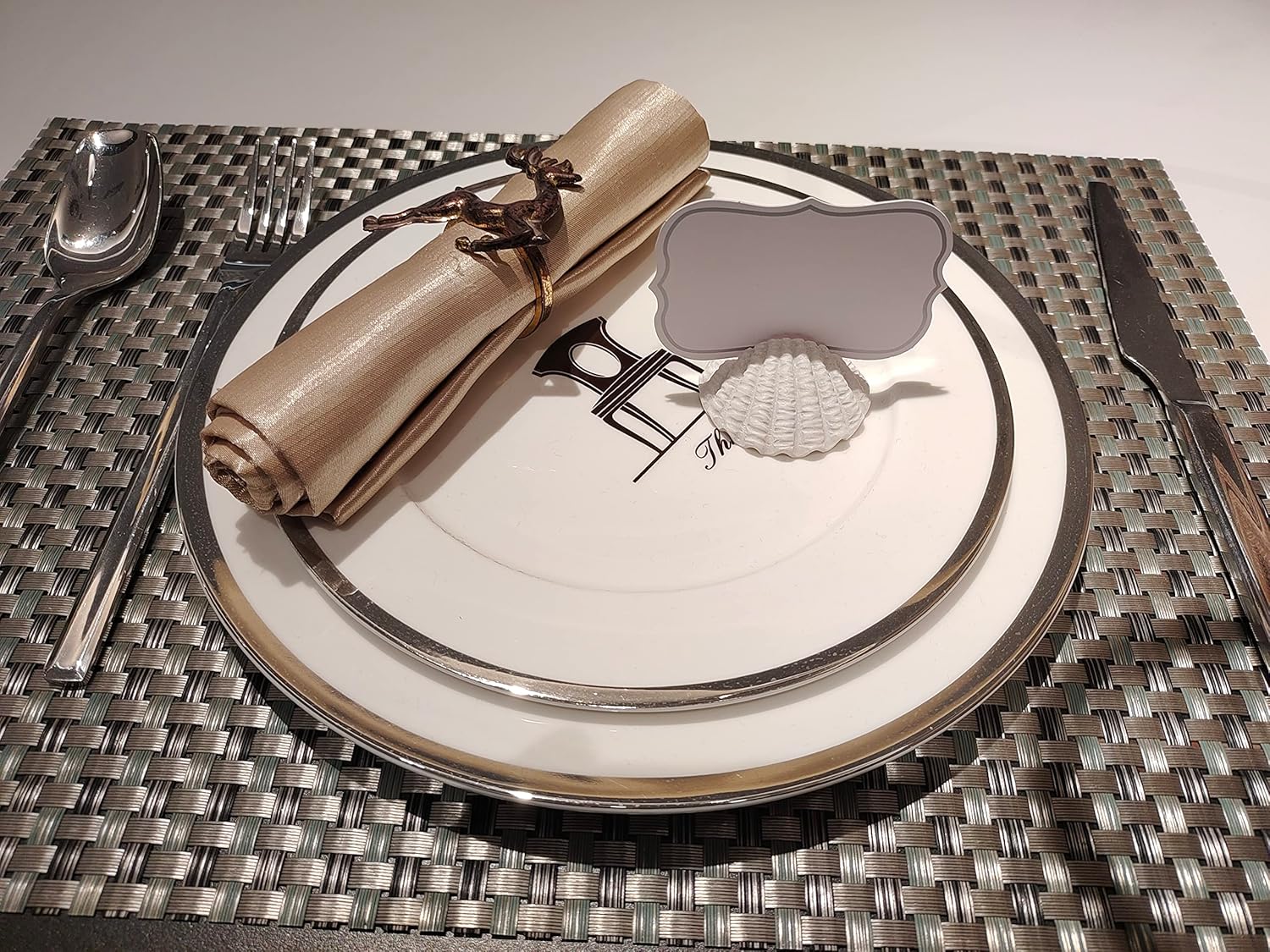 10 Pcs White Shell Table Card Holder for Events