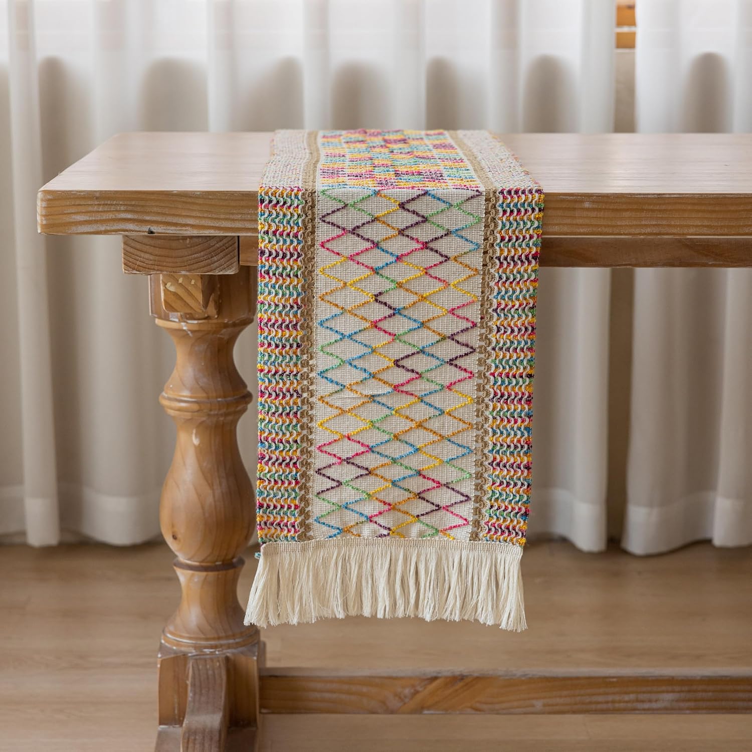 Boho Table Runner for Home Decor 12x48 Inches