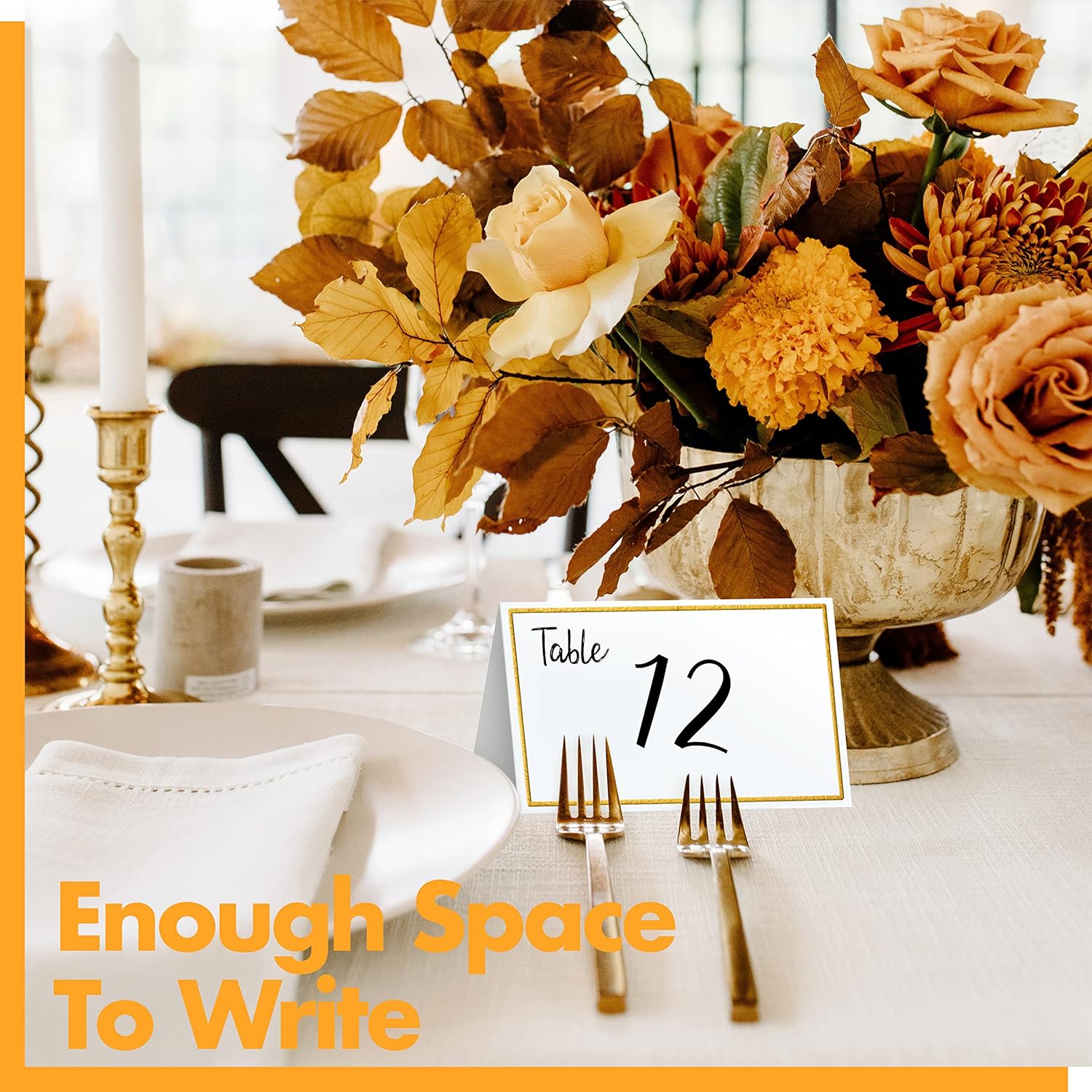 110 PCS Tent Cards with Gold Foil Border