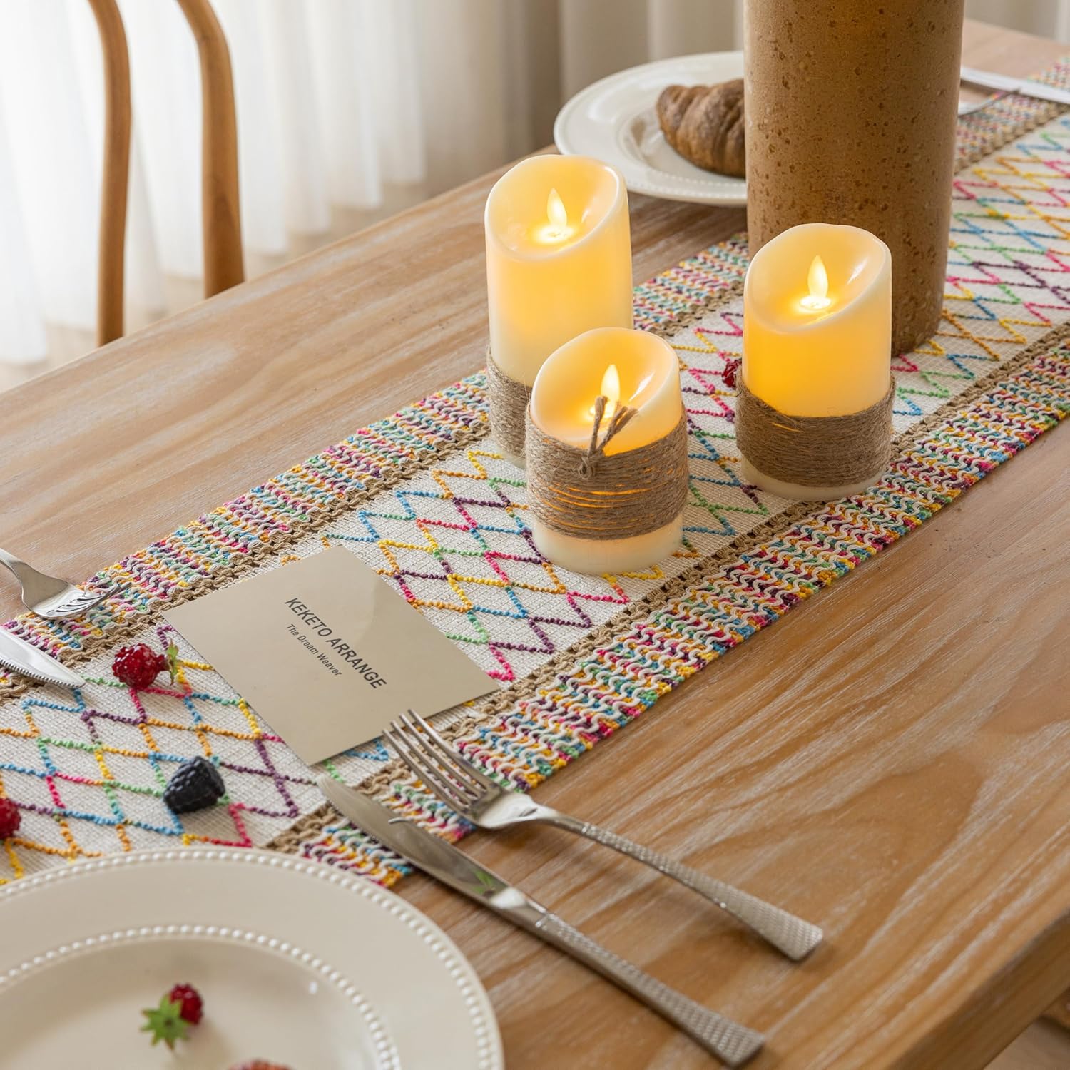 Boho Table Runner for Home Decor 12x48 Inches