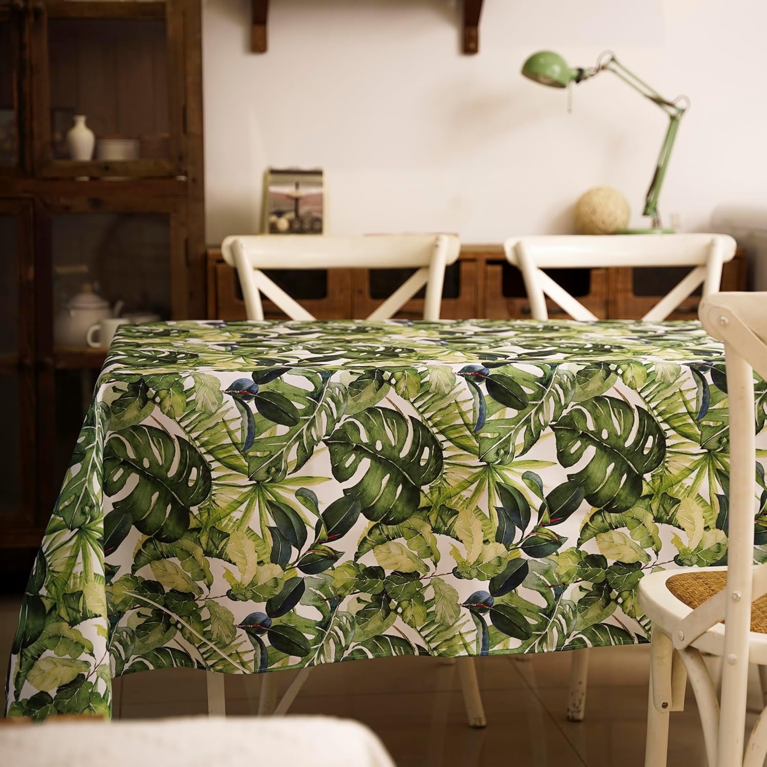 WalRiddle Tropical Palm Leaf Vinyl Tablecloth 52x70