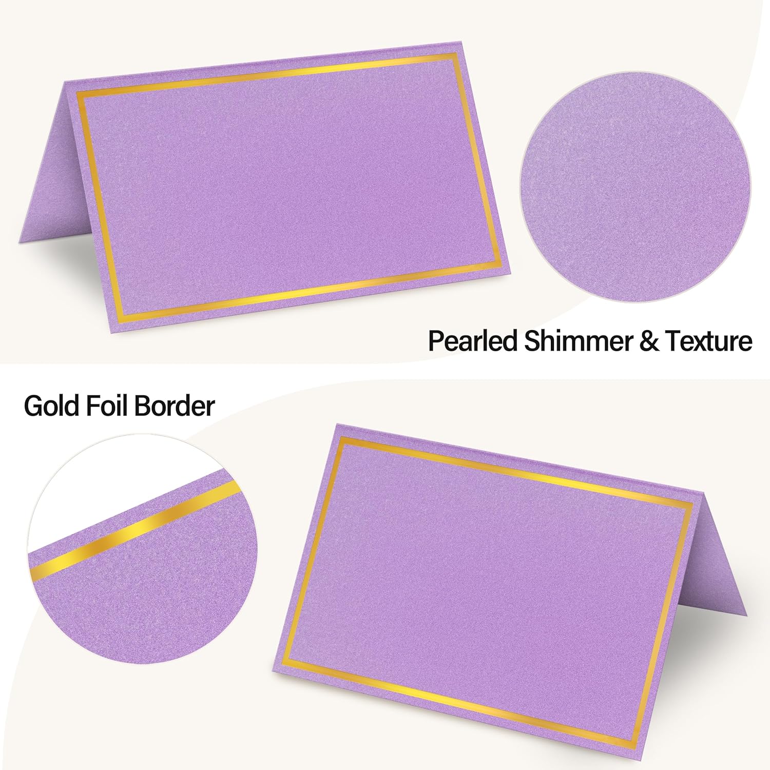 100 Pack Gold Foil Place Cards for Wedding and Events