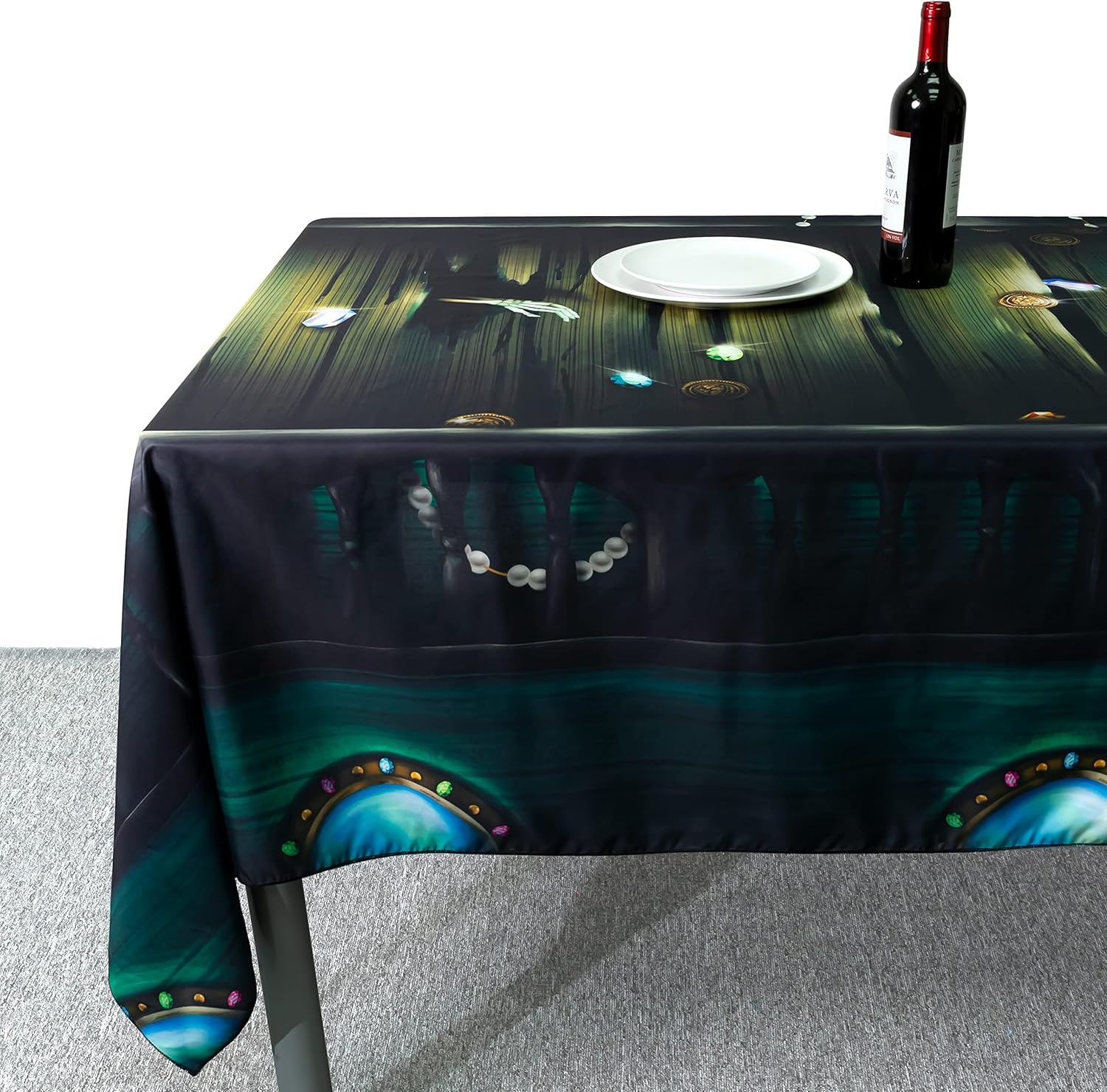 Cheerland Pirate Party Tablecloth 9x5 Ft Skull Design