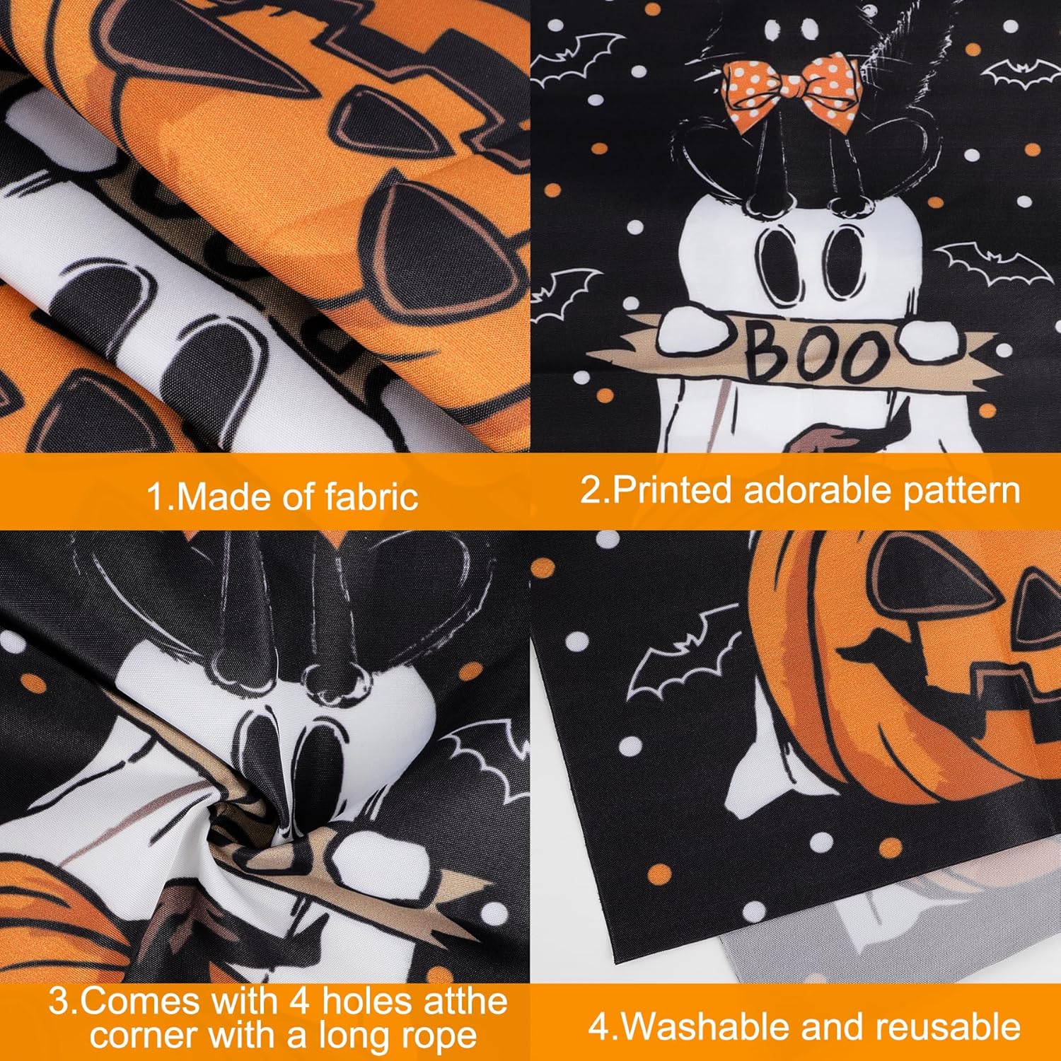 Halloween Ghost Table Runner 13x72 Inches