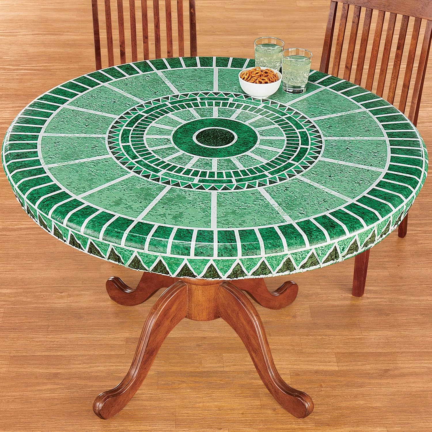 Collections Etc Stretch Fit Mosaic Table Cover