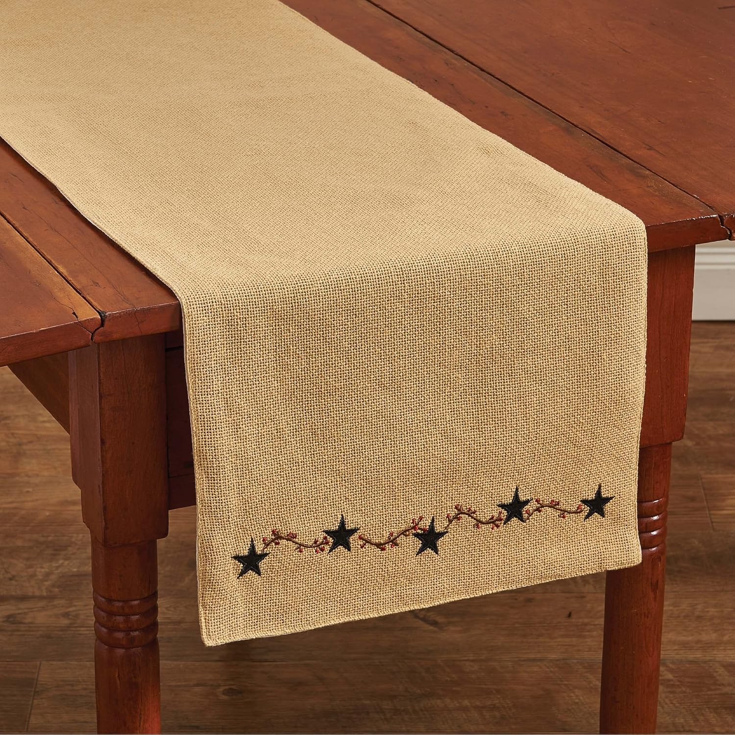 Park Designs Burlap Star Table Runner 13x54