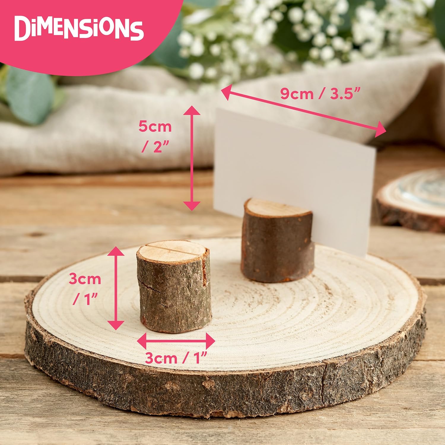 THE TWIDDLERS 50 Rustic Wood Place Card Holders