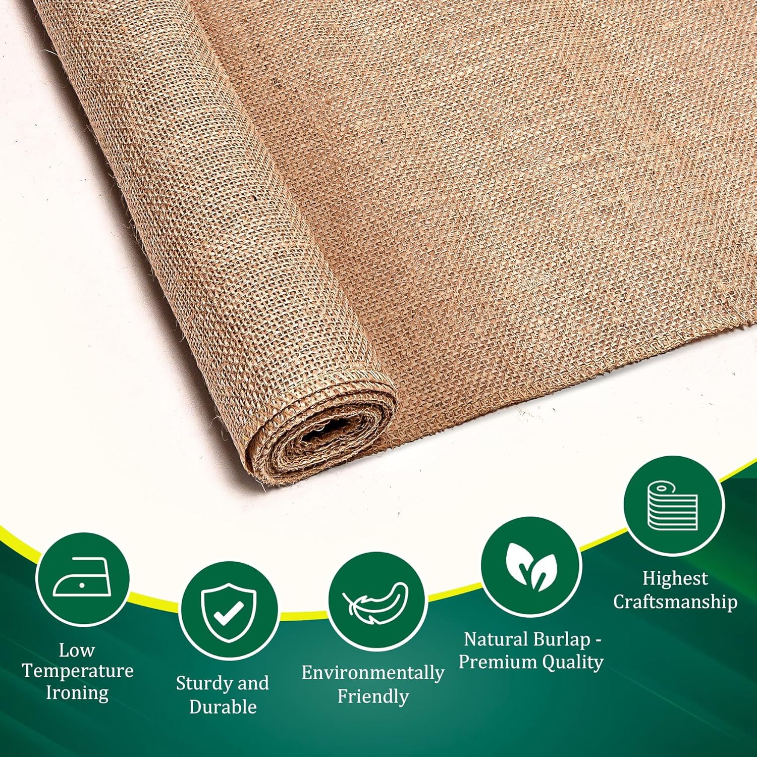 FIBEUSION Burlap Table Runners Pack of 3 12x108