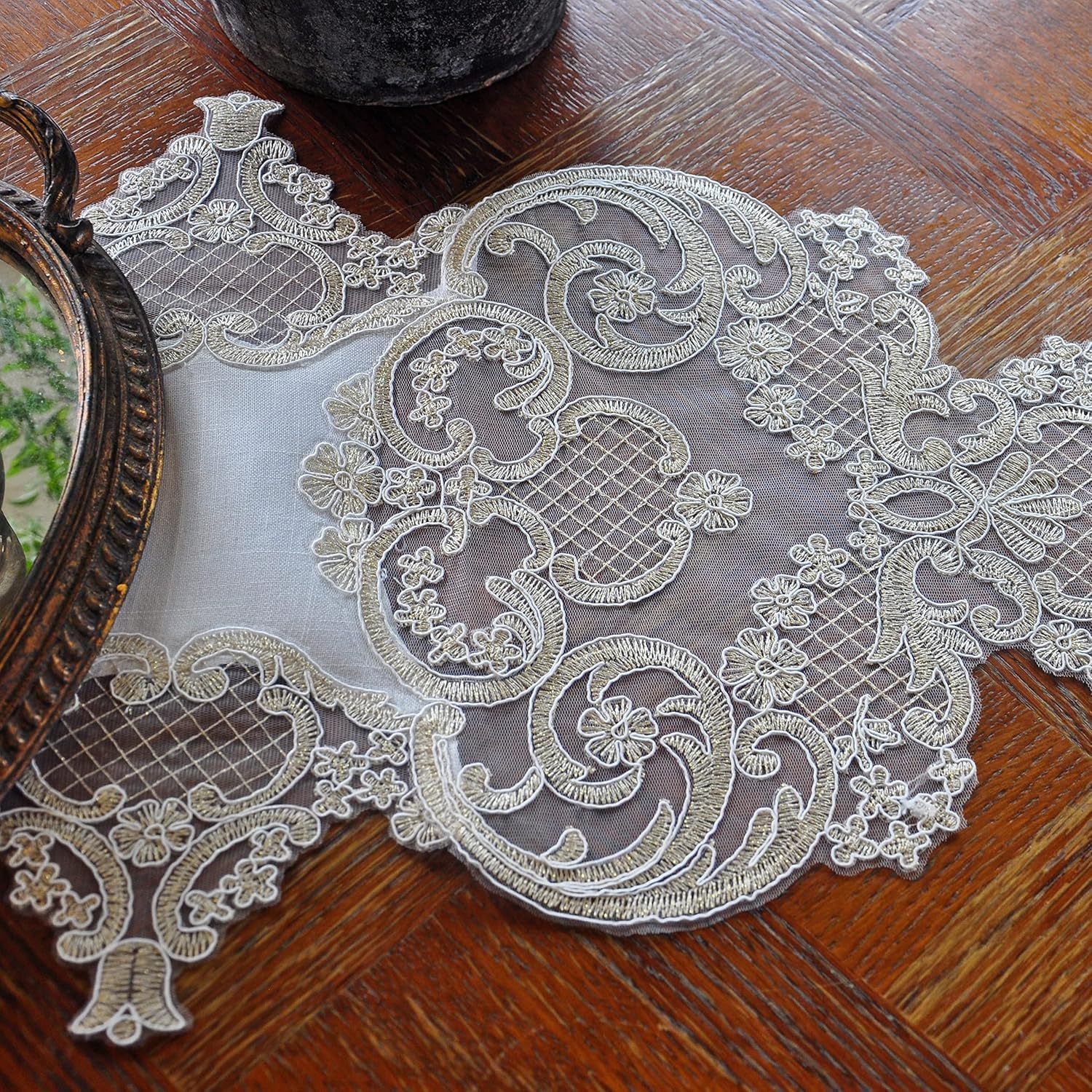 Elegant Vintage Lace Table Runner 120 Inches