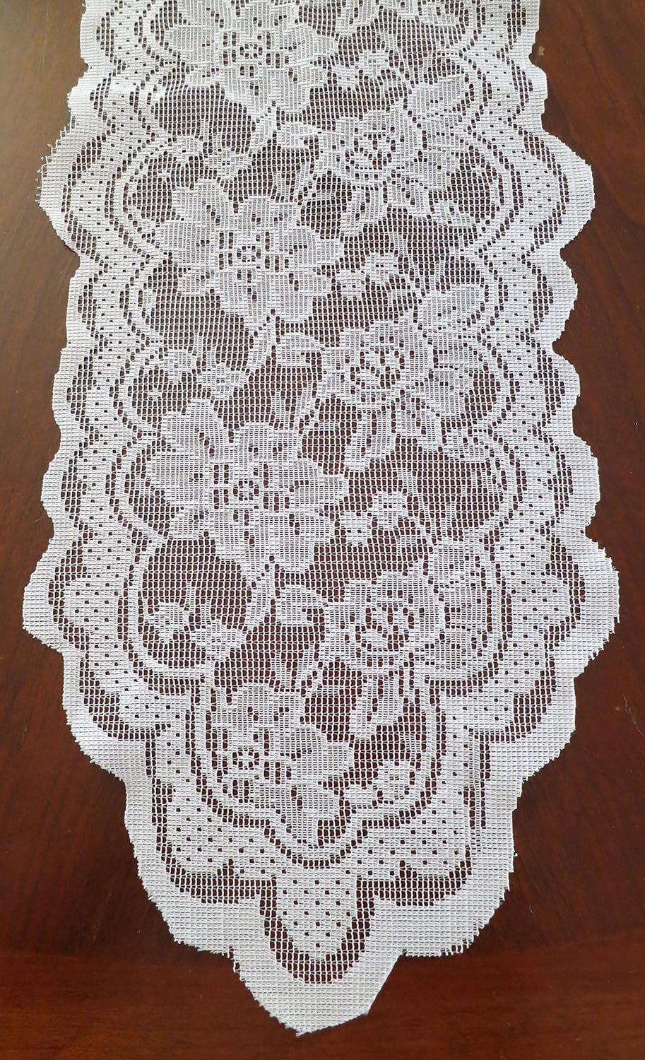 White 108 Inch Lace Table Runner Wedding Chair Sash
